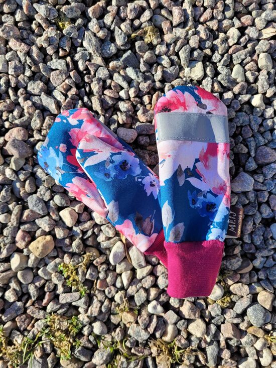 Izm.: 5-7 gadi Softshell cimdi bez oderes - ZIEDI